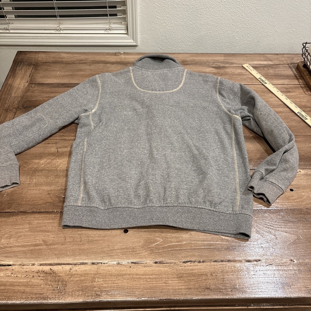 American Eagle Sweater Mens Sz L Cardigan Athletic Fit Gray Button Elbow Patch - Picture 8 of 9